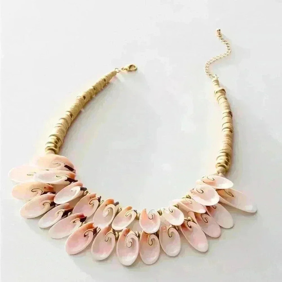 NEW Free People Collier Two Strangers Shell Statement Necklace 💕Hard to Find! - Picture 5 of 9